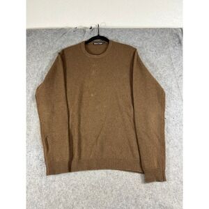 WoolOvers Sweater Mens Large Brown Wool Preppy Winter Cozy Minimalist Y2K